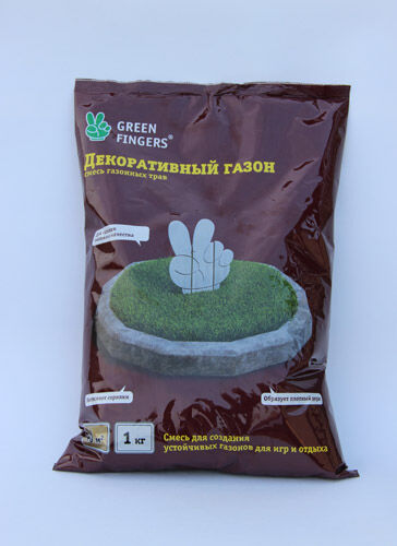 Трава газонная Зеленый квадрат GREEN FINGERS Декоративный 1кг